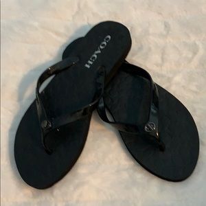 Coach black Abbigail flip flops, size 8